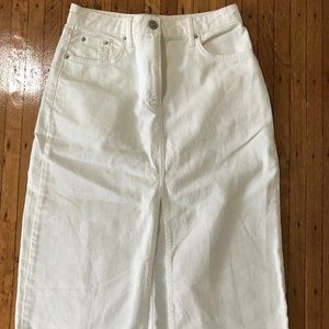 White midi denim skirt